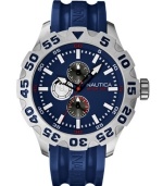 The perfect companion for your daring adventures: a cool blue chronograph watch from Nautica.