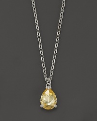 A faceted, pear-cut canary crystal, set in sterling silver, adds timeless style to this necklace.