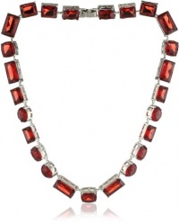 Nine West BLING IT ON Silver-Tone Red Stone Collar Necklace