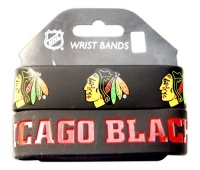 NHL Chicago Blackhawks Silicone Rubber Bracelet Set, 2-Pack