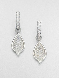 Truly sparkle with this white sapphire encrusted, sterling silver design. White sapphireSterling silverDrop, about 1Ring baleImported Please note: Earrings sold separately. 