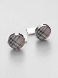 An essential piece in any man's wardrobe, defined by the iconic check pattern. About ½ diam. Brass/enamel Imported 