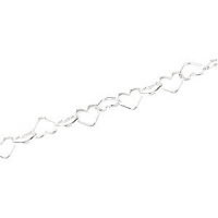 Heart Link Chain Sterling Silver 20.00 Inch Heart Link Chain