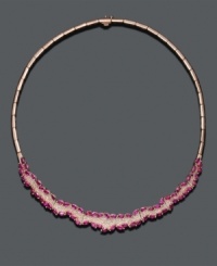 Spice things up with this red hot ruby necklace. Featuring a 14k rose gold setting, this necklace from the Effy Collection features marquise-cut ruby (12-1/4 ct. t.w.) and round-cut diamond (1-1/2 ct. t.w.). Approximate length: 16 inches.