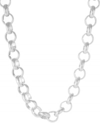 Simplicity is always in style. Kenneth Cole New York's subtle necklace features interlocking round links in silver tone mixed metal. Approximate length: 18 inches + 3-inch extender.