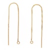 14K Gold Filled Ear Threads Threaders 3 1/4 In. Box Chain w/ Loop