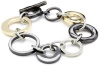 Anne Klein Mixed Metal Gold-Tone and Hematite Plated Link Bracelet