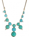 Anne Klein Gold-Tone Teal and Crystal Collar Necklace 17