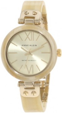 Anne Klein Women's 109652CHHN Gold-Tone Horn Plastic Bezel and Bangle Bracelet Watch