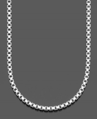 Get an extra, stylish edge in design by Giani Bernini. A simple chain goes the distance with an intricate box link pattern. Crafted in sterling silver. Approximate length: 24 inches.