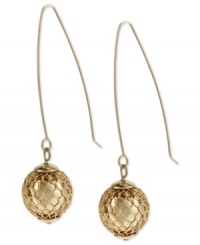 Disco ball chic. These Kenneth Cole New York drop earrings boast a mesh acrylic bead at the end, strung from pull-thru wire. Crafted in gold tone mixed metal. Approximate drop: 2-1/10 inches.