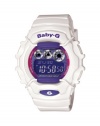 Casio Women's Baby G Shock Resistant- White and Purple - Multi Function Watch