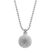 Michael Kors Pave Crystal Ball Pendant Long Necklace, Silver