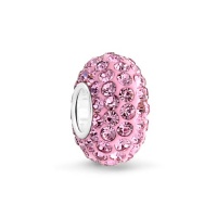 Bling Jewelry Sterling Silver Pink Swarovski Crystal Bead Pandora Compatible