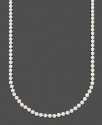 A chic and classic look that will never go out of style. Layer your neckline in elegant AA Akoya cultured pearls (6-6-1/2 mm) by Belle de Mer. Set in 14k gold. Approximate length: 20 inches.