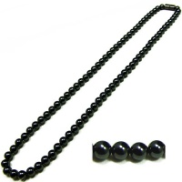 Men's Magnetic Hematite with Round Beads Necklace 20