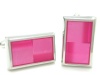 Hot Pink Enamel Cufflinks Gift Boxed