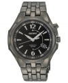 Go your own way: your own motion powers this Kinetic Seiko watch in black steel.