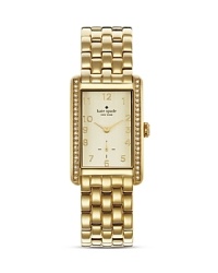 Just the ticket. This kate spade new york watch takes its cues from the jewel box, crafted of glossy gold plate with crystal accents.