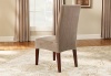 Sure Fit 119825236H_TAUP Stretch Pinstripe Short Dining Room Chair Cover, Taupe