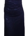 R&M Richards Women's Asymmetrical Sparkle Long Dress Gown (14 Petite, Navy)