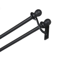 Kenney Double Bracket Window Curtain Rod Set, 48 to 86-Inch, Black