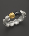 Single 24K gold and dark silver details lend intrigue to Gurhan's sterling silver Lentil ring.