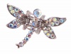 Hair Clip - Crystal Dragonfly - Med Size (1-3/4 x 1-1/4) ~ Clear AB Iridescent (FB106)