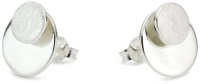 VINANI German 925 Sterling Silver Stud Earrings Double Circles brushed/shiny ODK