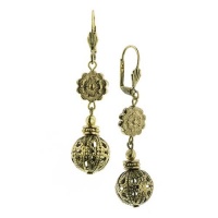 Vintage Gold Ball Drop Earrings