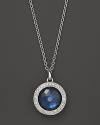 Vibrant London blue topaz is set in a glittering diamond bezel on Ippolita's Lollipop necklace.