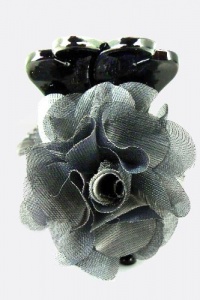 Fashion Trends Jewelry - SMALL 2TONE FLOWER HAIR CLIP - (Grey) Free Shipping