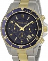 Michael Kors Men's MK8175 Casual Dual Tone Chronograph Blue Dial Watch