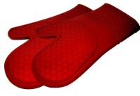 Kitchen Elements Ultra-Flex Red Silicone Kitchen Cooking Mitt, Pack of 2