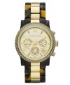 Break out of your fashion shell with the unique styling of this tortoise chronograph timepiece from Michael Kors.