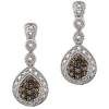 Sterling Silver 1/5ct TDW Champagne Diamond Teardrop Earrings