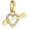 Juicy Couture Charm Mini Mini Heart With Arrow Charm Pave Heart Gold Charm DIY Necklace Bracelet YJRU5527