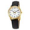 Timex Men's T2H291 Easy Reader Black Leather Strap Gold-Tone Case Watch