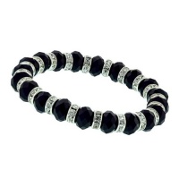 Black Lux Cut Beaded Sparkle Bracelet