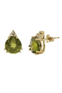 Effy Jewlery 14K Yellow Gold Peridot & Diamond Earrings, 3.44 TCW