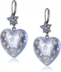 Betsey Johnson Heaven's to Betsey Lucite Heart Drop Earrings