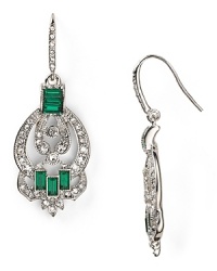 A cascade of richly hued stones and crystals drop from swingy French wire on these estate-inspired earrings from Carolee.