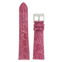 Ladies' Genuine Crocodile Watch Band Pink 16mm Watchband Built-In Spring Bars