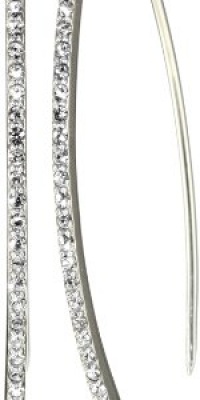 Judith Jack Geometrics Sterling Silver and Crystal Elongated Hoop Earrings