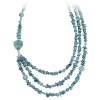 Sterling Silver and Turquoise Nugget 3 Row Necklace, 20+3 Extender