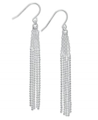 The tassels take Giani Bernini's drop earrings to new heights of style. Set in sterling silver, the pair's multi-chain motif offers a fashion-forward approach. Approximate drop: 2-3/4 inches.