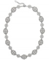 360 degrees of elegance. Eliot Danori's all-around Ella necklace features intricate detail and glistening glass crystals. Set in rhodium-plated mixed metal. Approximate length: 16 inches + 2-inch extender.