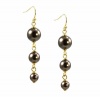 Charter Club Earrings, Gold-Tone and Chocolate Graduated Bead Dangle Earrings