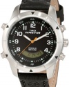 Timex Men's T49827 Expedition Rugged Chronograph Analog-Digital  Black Leather Strap Watch