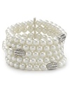 Lauren Ralph Lauren interprets the floral motif in ever-glamorous style with this pearl and crystal stretch bracelet.